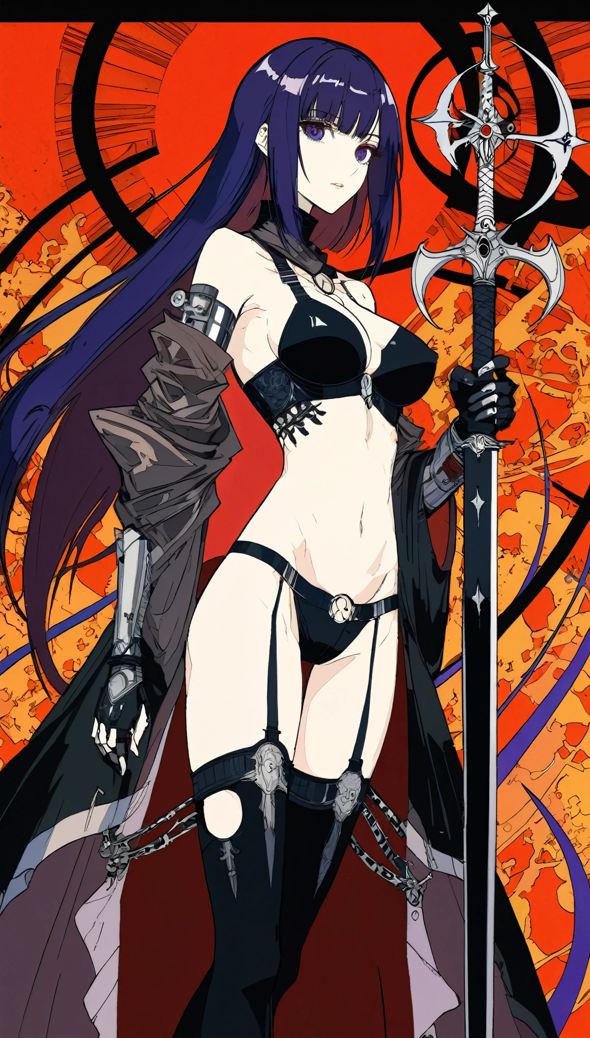 {harry clarke style:0.7},ashley wood style
{1 girl:1.3}
{x arm
:1.1},{Extra large breasts:0.4}
Wild weapons