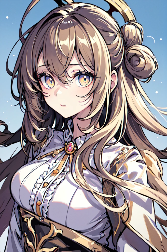 (masterpiece), (best quality), (Extremely detailed),(Messy hair),(illustration), (1 girl), (Fashion), eternal,fashion model,Looking at the audience, (interview), (Simple background),Beautiful and delicate eyes,Delicate and beautiful face,floating,(high saturation),(Colorful splash),Color bubbles,(shining),focus on face,