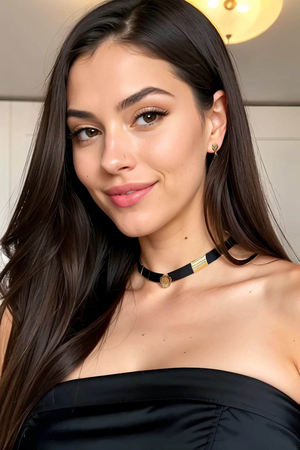Photorealistic, ultra-detailed High Resolution Realistic Photo: Frontal Portrait of Lydia - Stunning Woman with Radiant Oval Face, Mesmerizing Honey-Brown Eyes, and Long, Flowing Black Hair. Her Elegant Style, Confident Demeanor, and Captivating Smile Make Her a Standout. With a Carefully Curated Wardrobe and a Knack for Accessorizing, She Effortlessly Exudes Sophistication and Charm. Her Overall Presence is Magnetic and Leaves a Lasting Impression.
Dimensions: ar 3:4, IW 0.7, S2
Lydia