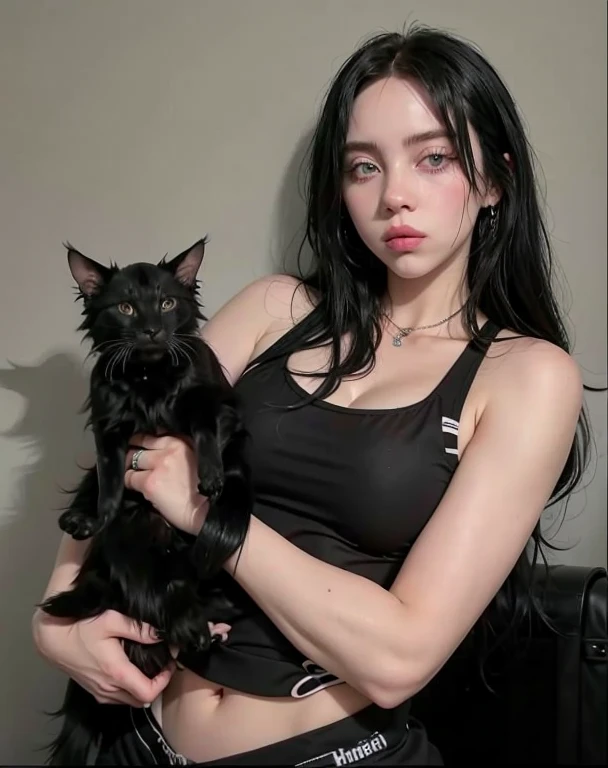 Blonde woman with long hair and piercings posing for a photo., with long black hair, with long black hair, Perfect white hair girl, Ava Max, tifa lockhart with black hair, pale porcelain white skin, anime girl in real life,  with black hair, extremely black hair, very black hair, with long black hair, her hair is black