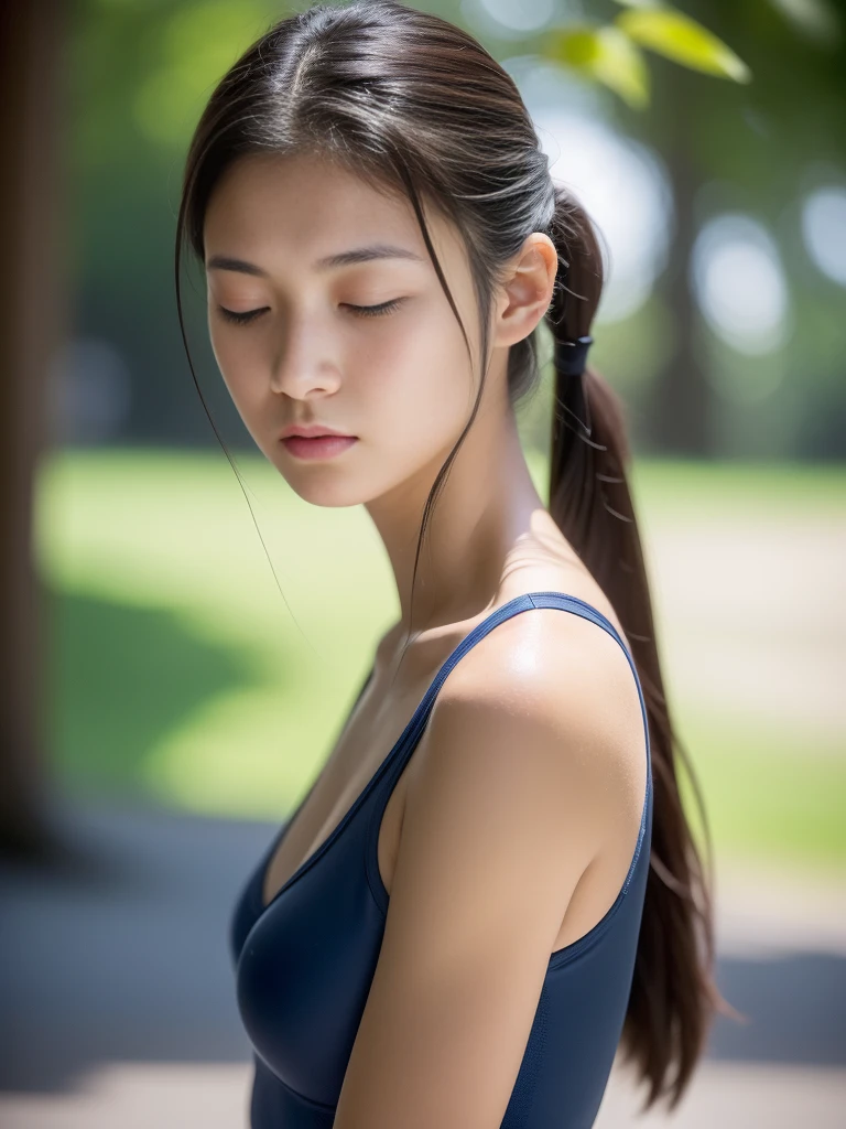 (:1.3),(Buckshot),Japanese beautiful girl,Twin tail hair,Larger breasts,Photorealistic,Ultra-high resolution,Highest quality,Natural light,(Ray Tracing:1.2),
Narrow shoulders,See through, Navy blue one piece swimsuit, sealed, throw,
break
(Natural skin texture,Fine skin, Hyperrealism,Ultra Sharpness),Intricate details,Written boundary depth,(blush), break,fear, Despair, ((I close my eyes and gasp hard:1.2))、Endure:1.5)), Grit your teeth、The whole body is projected