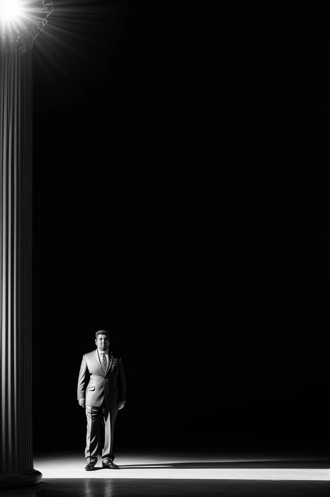 Raw photo of Nicolás Maduro, president of Venezuela, in a formal setting, with a serious expression, dressed in his presidential attire. ((high-resolution image)), ((detailed portrait)), ((documentary-style photography)), ((honest representation)), ((political figure)), presenting, lectern in front, ((camera angle from side, ensuring full body is visible)), ((natural lighting, highlighting the room's ambiance)), ((Monochrome color scheme, emphasizing the gravity of the scene)), ((black and white photography)), ((archival quality), ((certified by Canon)), ISO 800, 24-70mm lens, 1/250 sec, Adobe Lightroom