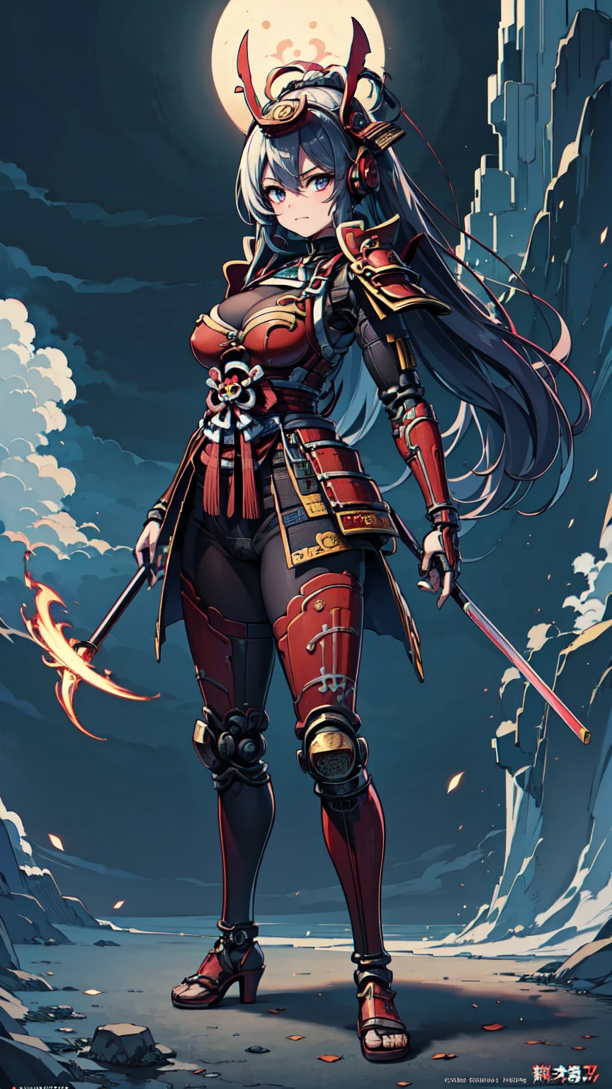 (Official Art、Highest quality、unity 8k wallpaper、32K、 masterpiece、Very detailed、High resolution,Perfect Anatomy),(Natural soft light:1.2),細部まで美Funny faceと目,20 year old beauty, Adult women, Hatsune Miku, Samurai Girl((Japan Armor Musha)), (Cybernetic Leotard), ((cyber punk)), High heels, masterpiece, Highest quality, Ultra fine, Rin々Funny face, Anime Visual, sf, good_face: 0.8