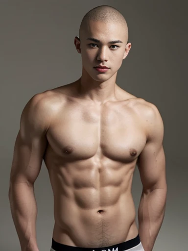 Naked Japanese male model,A large penis for his age, Take the whole body, Skinhead haircut. Look at camera., Detailed parts of the face, Manly, charming, Active Boy, Standing in front of a gray background, Freestyle moves, happy expression, perfect anatomy, Symmetrical body, Asia boy 19 years old, no clothes :: Highly detailed, Asia, a little six packs charming body, realistic, human skin, , handsome,no clothes, handsome, charming, I'm a man., sexually charming, human skin, (Make eye contact), handsome, charming,likes to show off his penis.