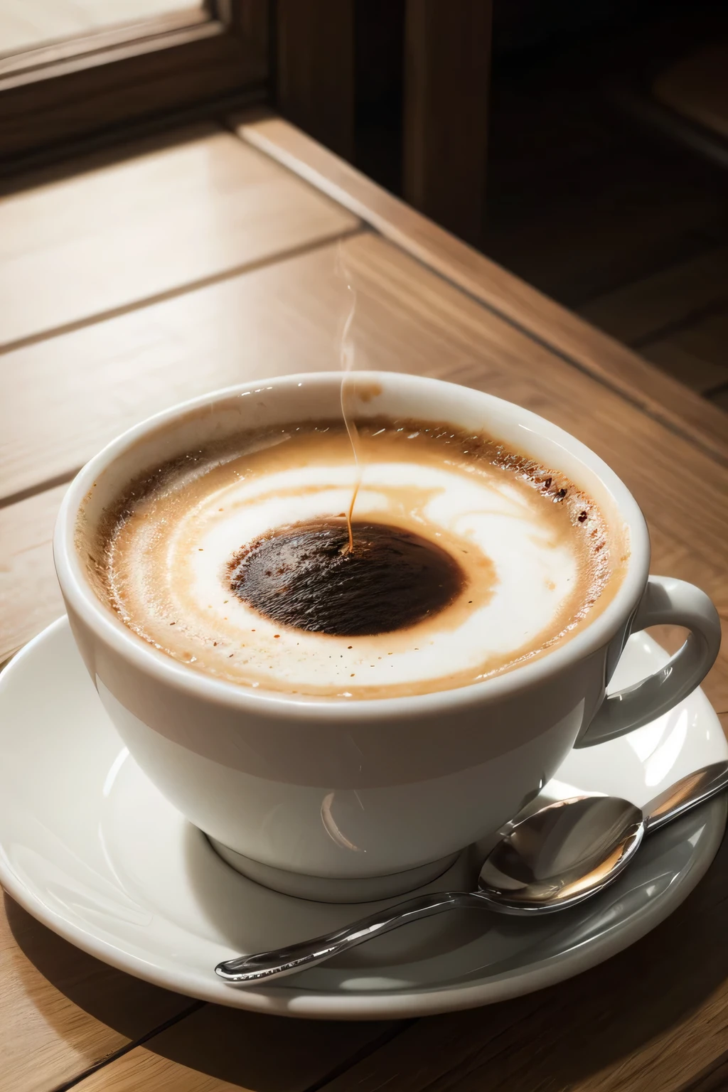 Create an image of a cup of coffee. Image should convey a feeling of tranquility and comfort.