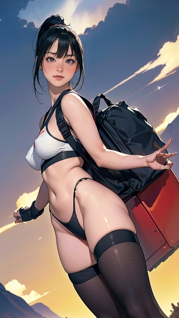 (((Late Night,wide, dark, dark sky,star々が北極starが美しい:1.8))), break (((He drives a large off-road bike., HONDA CRF1100.:1.5))), ((Dark red high-leg bikini:1.5)), (Beautiful young female rider(Helmet,Short gloves,short boots,Small backpack:1.5)), break (Black straight hair,bangs,ponytail), (A stunning 8-head body proportion), (Big Breasts,Beautiful Valley), (Narrow waist), (Beautiful belly button), (Big Ass), (Thin thighs), (Beautiful hands and feet), break 広大な空, Beautiful skyline, Vast grassland, Very tense and dramatic photograph, dynamic visual effects, (Fantasy art), break (1 screen), (Highest quality,4K,8k,High resolution,masterpiece:1.2),Very detailed,(Realistic,photograph:1.3 (Perfect Anatomy), (Perfect finger to thumb ratio), (Symmetrical face), break