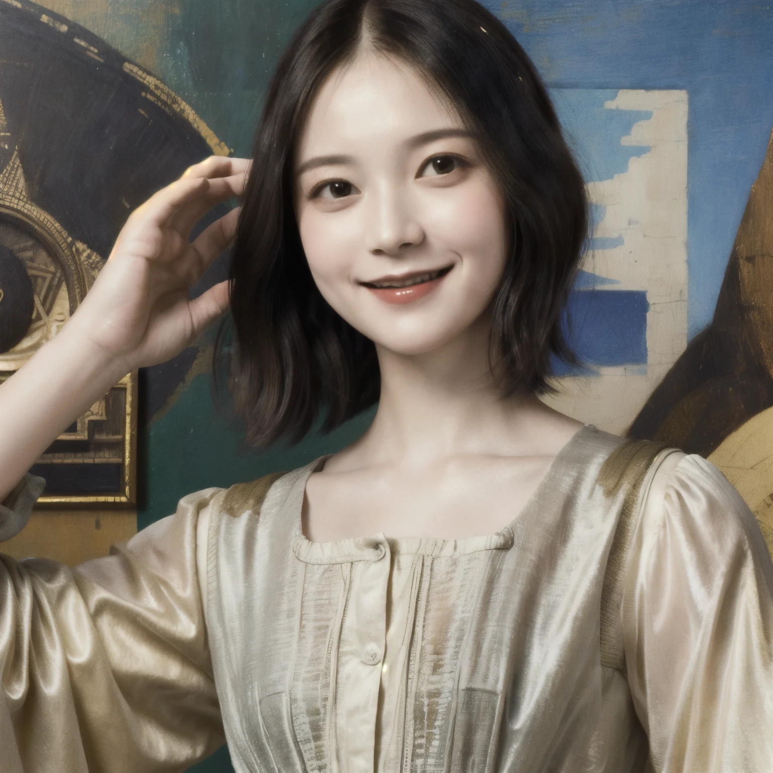 260 20-year-old female, (short hair),(Genuine), smile, (Paintings by Leonardo da Vinci)