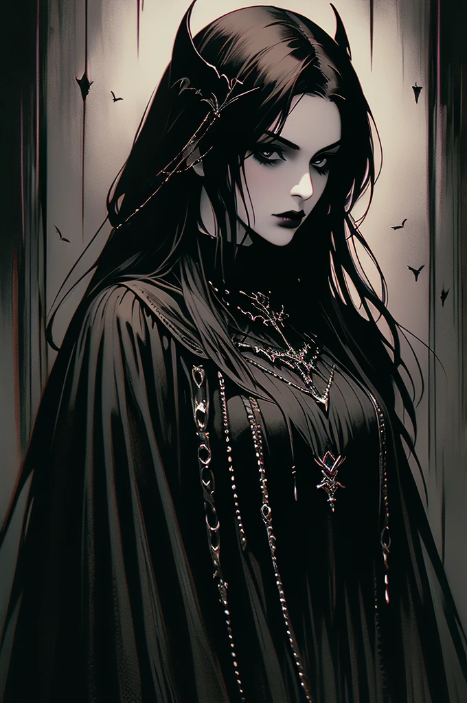 arafian woman with a crow on her shoulder and a crow on her shoulder, in style of dark fantasy art, dark fantasy art, dark fantasy art, dark fantasy style art, dark fantasy mixed with realism, vampire with raven wings, dark fantasy style, gothic fantasy art, dark fantasy portrait, gothic maiden of the dark, portrait of a black witch, gothic maiden