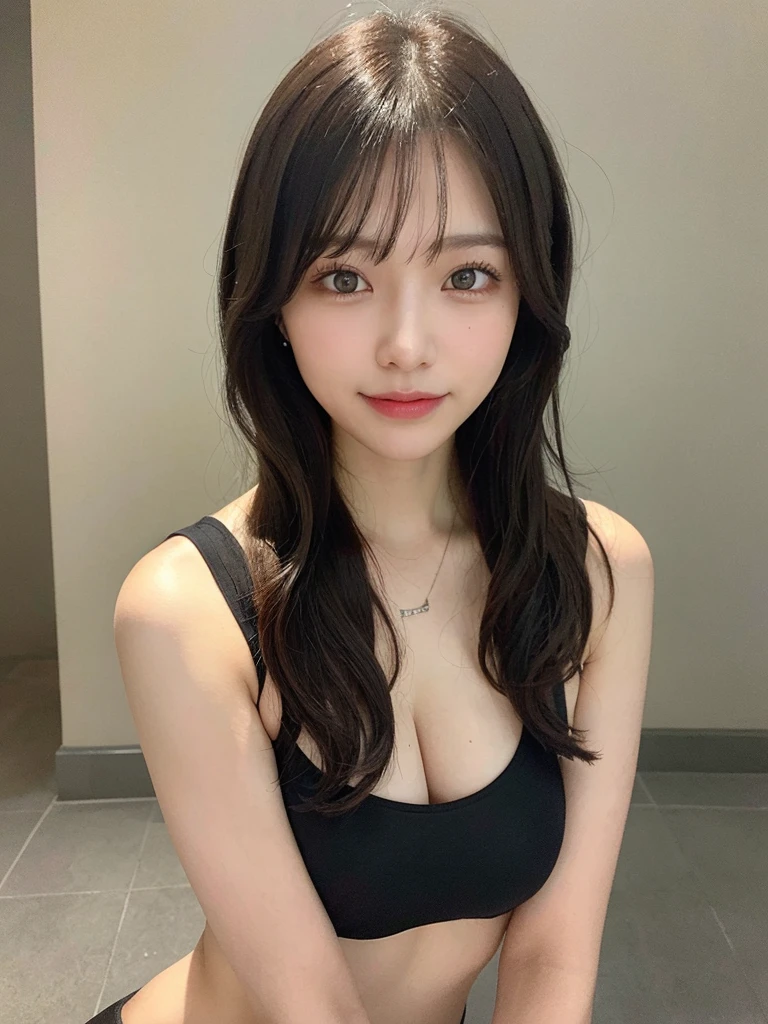 (masterpiece:1.3), (8k, Realistic, RAW Photos, Best image quality: 1.4), 29-year-old girl、(Random Hairstyles:1.2)、Highly detailed face、Attention to detail、double eyelid、Sharp focus:1.2、Beautiful woman:1.4、Light brown hair、Highest quality、masterpiece、Ultra-high resolution、(Realistic:1.4)、Highly detailed and professional lighting、Brown Knight、thin、smile、Long black hair、Deadly position、Beautiful Skin、Random Pause、Shiny Hair、Sculpture model pose、Random Swimsuit