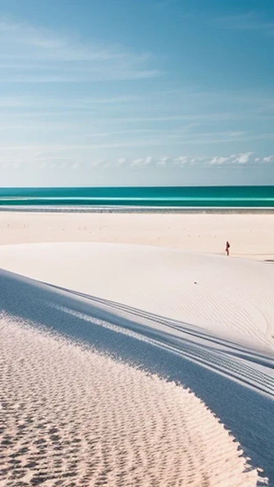a picture by famous photografer, trending on pexels, fine art, laying on sand far away, most perfect desert on the world - Lençóis Maranhenses National Park, intimidating floating sand, covered in sand,trending artwork, laying on a beach, stunning photoshot,