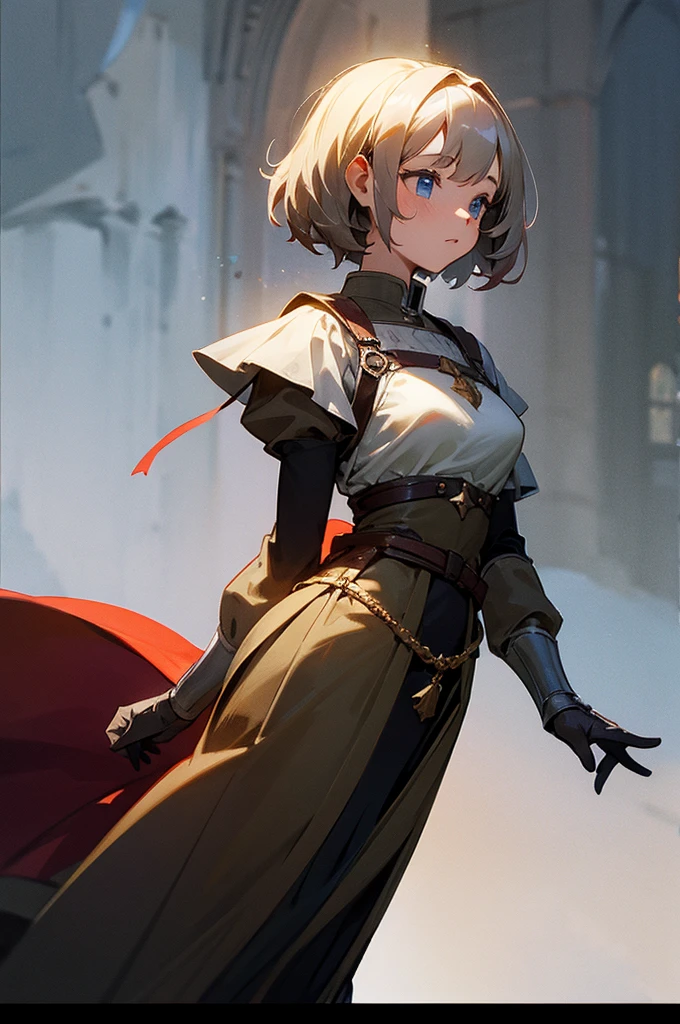 young female, Medieval era, knight, castle background