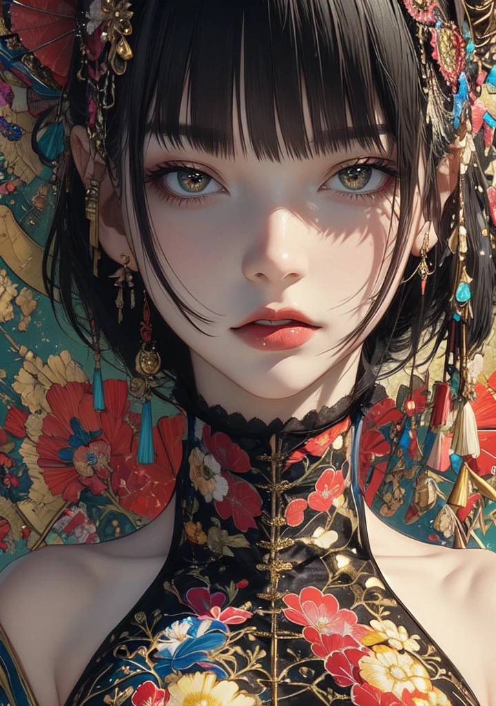 (masterpiece, top quality, best quality, official art, beautiful and aesthetic:1.2), (1girl), extreme detailed,(fractal art:1.3),colorful,highest detailed