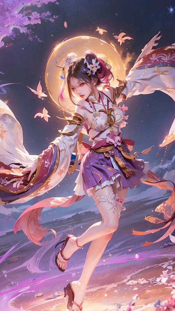 anime girl with a pink hair and a white dress holding a large white object, onmyoji detailed art, beautiful celestial mage, inspired by Pu Hua, onmyoji, astral fairy, cushart krenz key art feminine, splash art anime , keqing, zhongli, anime fantasy illustration