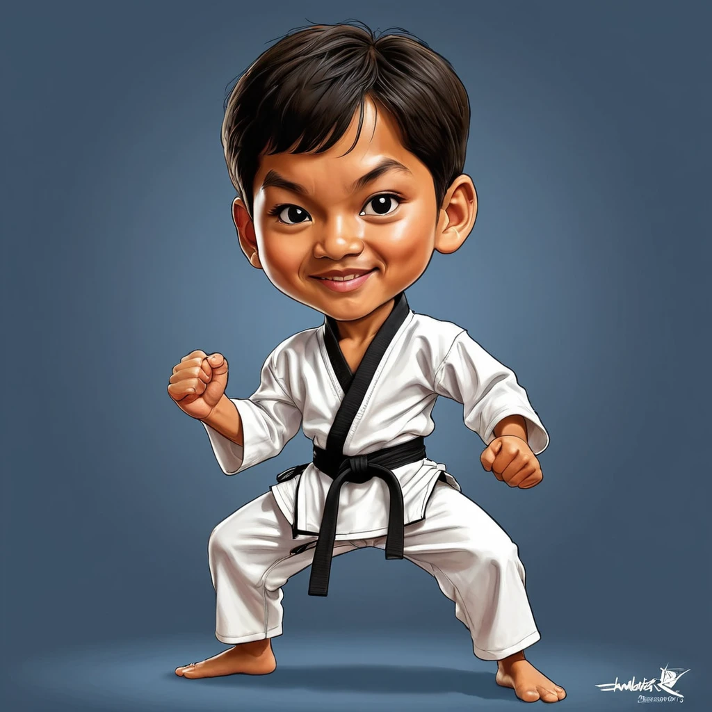 Funny caricature of Daniel San ( Karate Kid )