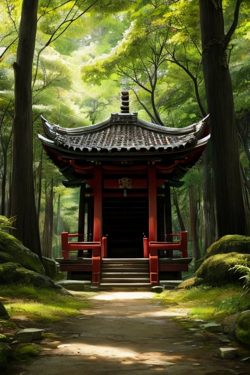 in the forest。An old tiny shrine。