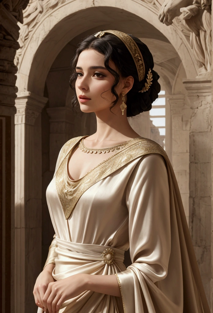 A Roman woman in a silk dress