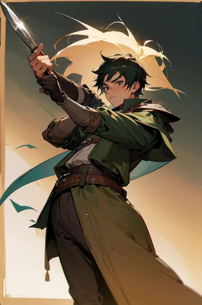 Male, young teen, Medieval era, bandit, knife