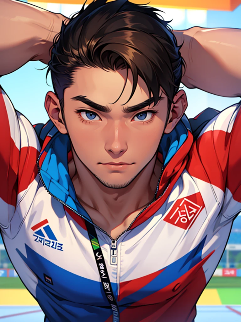 imagine an Olympic athlete, he is handsome
Korean. 20-28 years old. upon arrival, victory, emotion, vibration, achievement