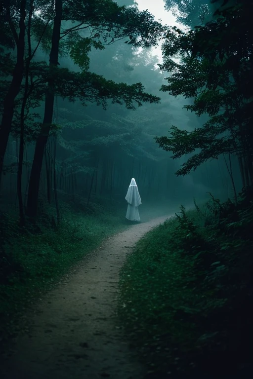 A chilling horror novel that delves into the depths of fear and the unknown. "The Funeral Escort" tells the harrowing tale of a ghostly apparition that haunts the living as it follows every funeral procession in a small, isolated village.

Image Details:

    Setting: A dense, dark forest at dusk. The towering trees are twisted and gnarled, their branches creating a canopy that blocks out most of the light, casting deep, eerie shadows.
    Foreground: A ghostly figure dressed in tattered, ancient funeral attire, with hollow eyes and a gaunt face, holding a flickering lantern that casts an otherworldly glow.
    Background: A funeral procession winding through the forest, with mourners dressed in black, heads bowed in sorrow. The dense trees create a claustrophobic atmosphere, with only a narrow path leading deeper into the dark woods.
    Atmosphere: The air is thick with an unnatural chill, and ghostly wisps of fog curl around the tree trunks. The faint sound of mournful whispers and distant, echoing footsteps heightens the sense of dread.