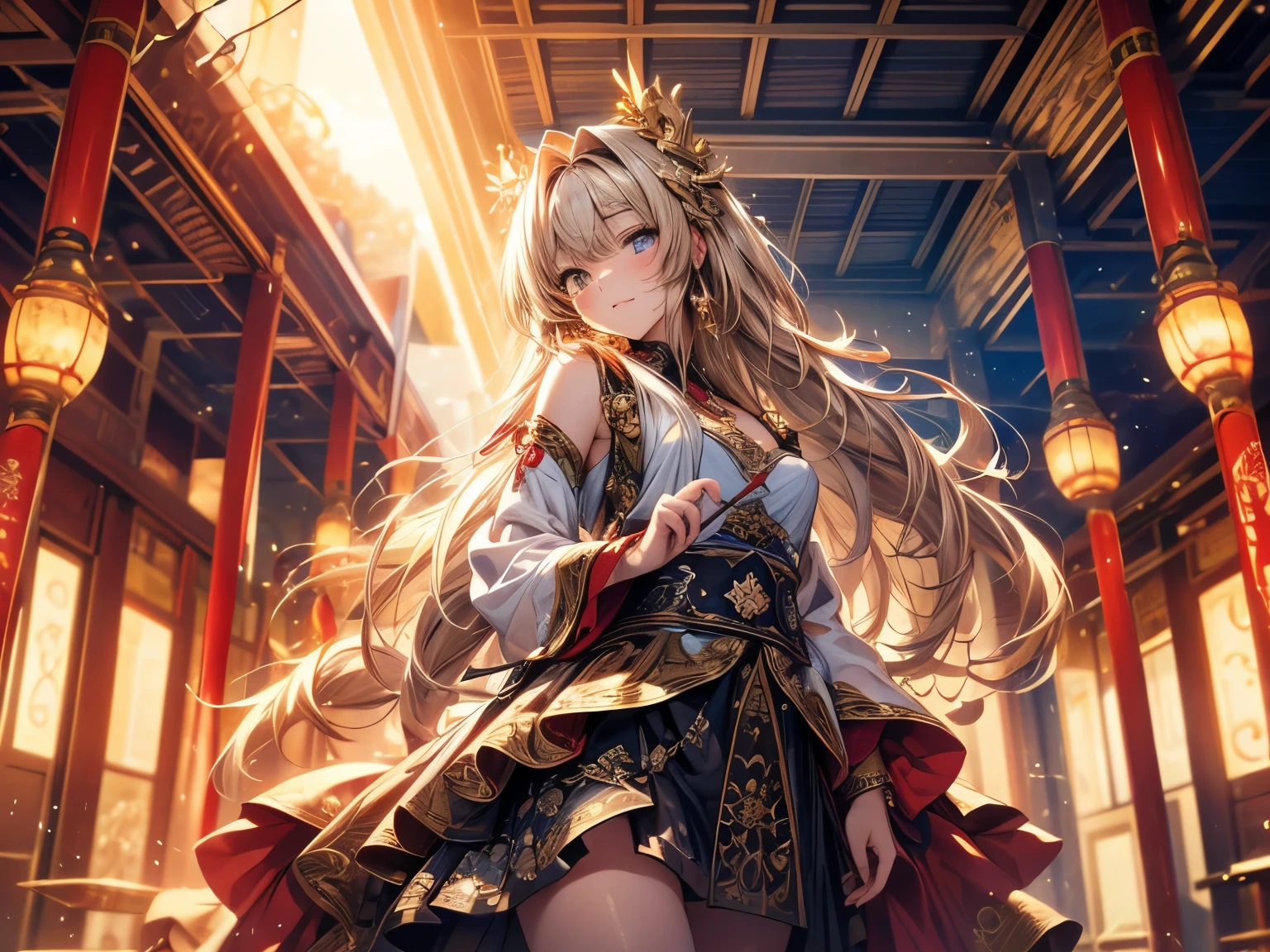(Original photo, Highest quality), (Actual, photo-Actual:1.3),Highest quality,Very detailed,masterpiece,Super detailed,figure,1 girl,Predominant_body,Dynamic Angle,world masterpiece theater,Messy_length_hair,Highest quality,Very detailedな CG ユニティ 8k 壁紙,ink,wonderful,Cinema Lighting,lens_Flare, Dunhuang_style