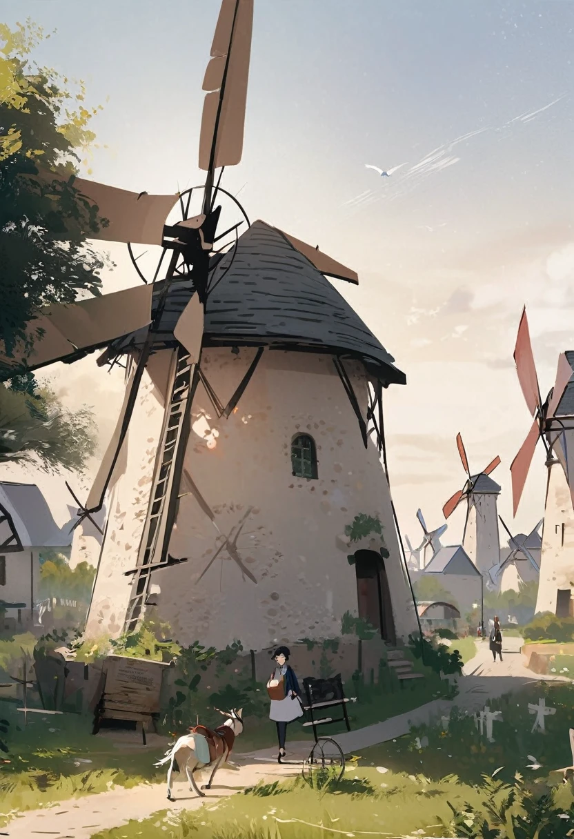 work of art, best qualityer, sin humanos, windmill