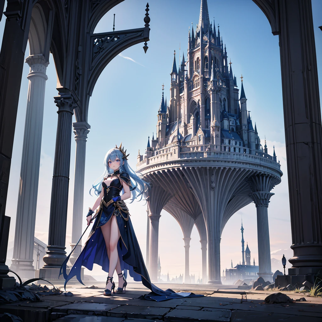 (Full body), solo, 1 beautiful girl wearing stunning fantasy clothes, walking in the fantasy world, beautyful fantasy landcape background, random wearther