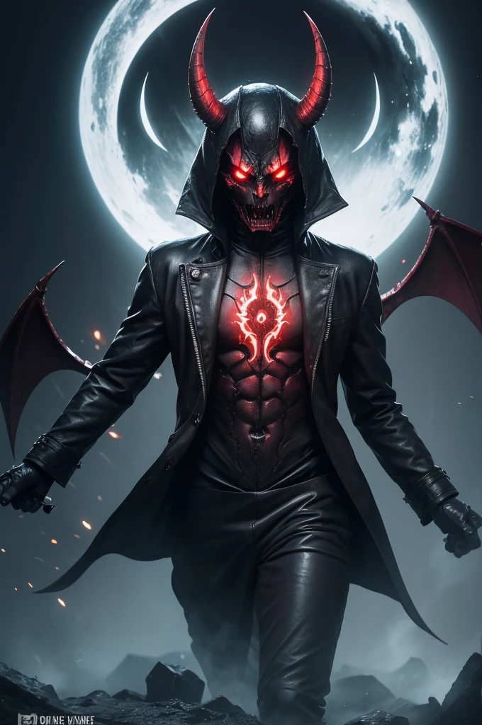 Create an image of the Goetic Daemon called Bune in hell