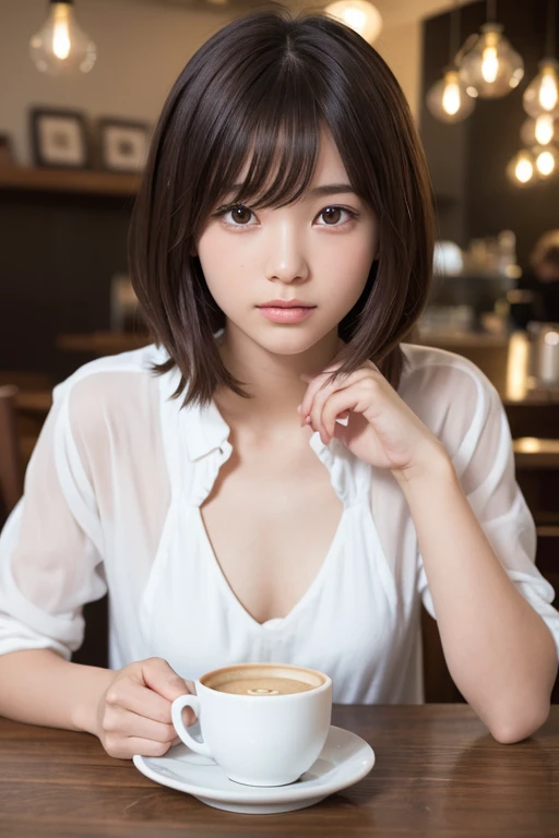 one girl, (a beauty girl, delicate girl:1.3), (14 years old, change:1.3),水着
BREAK, Very fine grain definition, (Symmetrical eyes:1.3),
BREAK, (Cafe:1.3), perfectly trimmed fingers,
BREAK, Large Breasts, Brown eyes, Parted bangs, Brown Hair, girl,
BREAK, (Eyes and facial details:1.0),
BREAK, (masterpiece, highest quality, Super detailed, Detailed face, 8k)