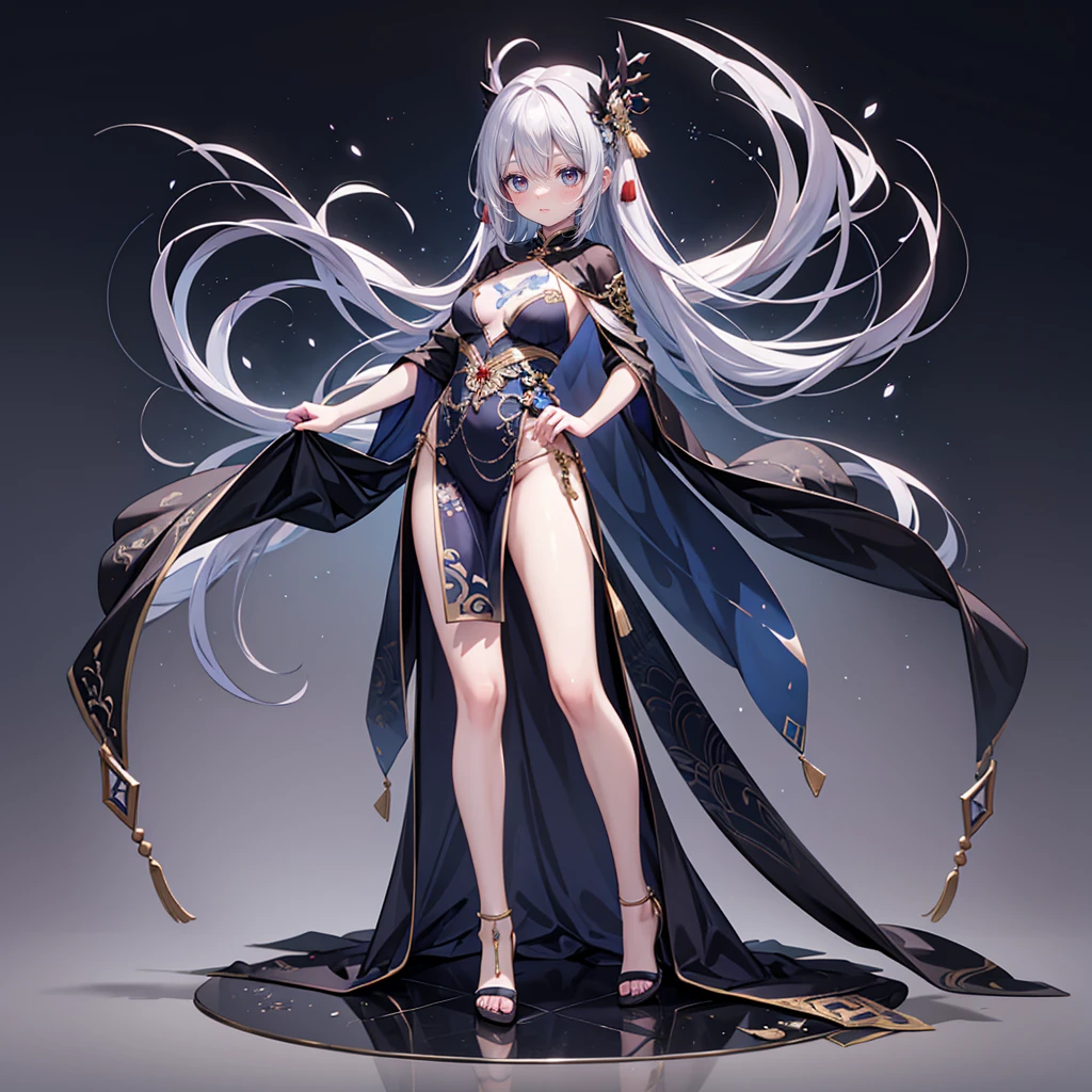 (Full body), solo, 1 beautiful girl wearing stunning chinese fantasy clothes, posing, standing female pose, in the fantasy world, beautyful fantasy landcape background, random wearther