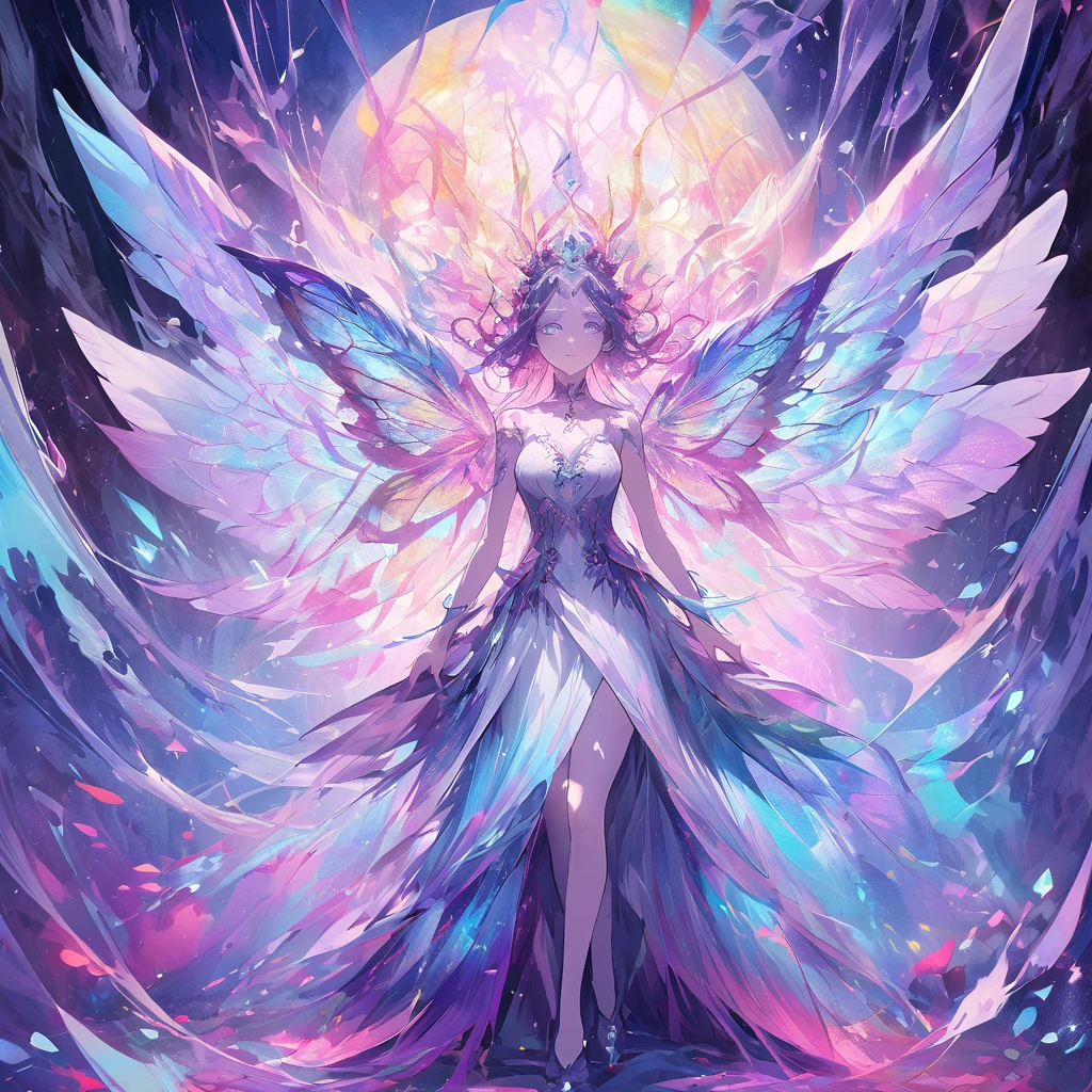 A shining presence, At the same time, ethereal and mysterious, The fairy-like, Lovecraftian quantum cruiser glows with otherworldly hues, The tentacles transform into delicate wings as they fly across the void.. This surreal presence is the main focus of the acrylic painting, Capturing the essence of cosmic horror intertwined with fantastical beauty. Exquisite detail and vibrant colors pop off the canvas, Create immersive and captivating visual experiences. anime