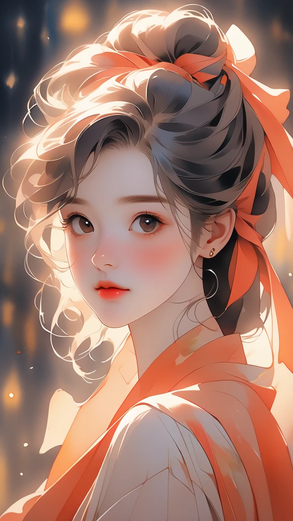 Hairstyles: shapely, A high ponytail adds an element of sophistication and style, Super pretty 20 year old Korean girl,happy face, Cartoon style illustration, Cartoon Art Style, Cartoon Art Style, Digital illustration style, Highly detailed character design, cute detailed digital art, beautiful digital illustration, high quality portrait, Comic art, Asia, Character Design Portrait, Rough line sketch style,