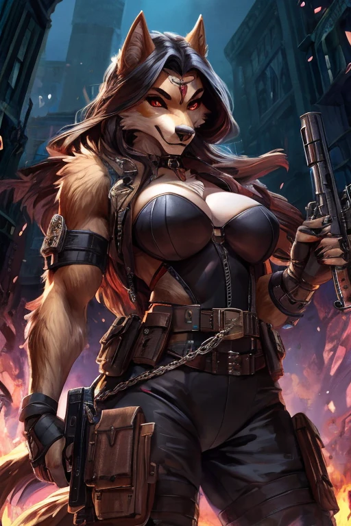 Werewolf,woman,Armed with a submachine gun,Sexy