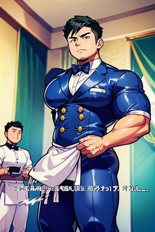 Ash Ketchum in a butler uniform in a mansion great hall and being hypnotized to forget about being a Pokémon trainer and just serve in the mansion instead while dusting a statue of a muscular butler. Big biceps. Big triceps. Big traps. Broad shoulders. Big lats. Big meaty pecs. Swollen glutes. Hyper swollen crotch bulge. Prim. Proper. Elegance. Refined. Blank stare. "A butler should always serve his master. A butler should always be loyal. A butler must maintain elegance and cleanliness at all times. A butler must be prim and proper. How may I be of assistance, Master?" hypnosis. hypnotized. Mind control. Brainwashed. Brainwashing. Hypnotizing. Brainwash. training. Reinforcement. Subliminal. Self-hypnosis.