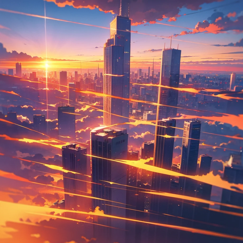 Sunset, City, Cloud, Animation, Your name.