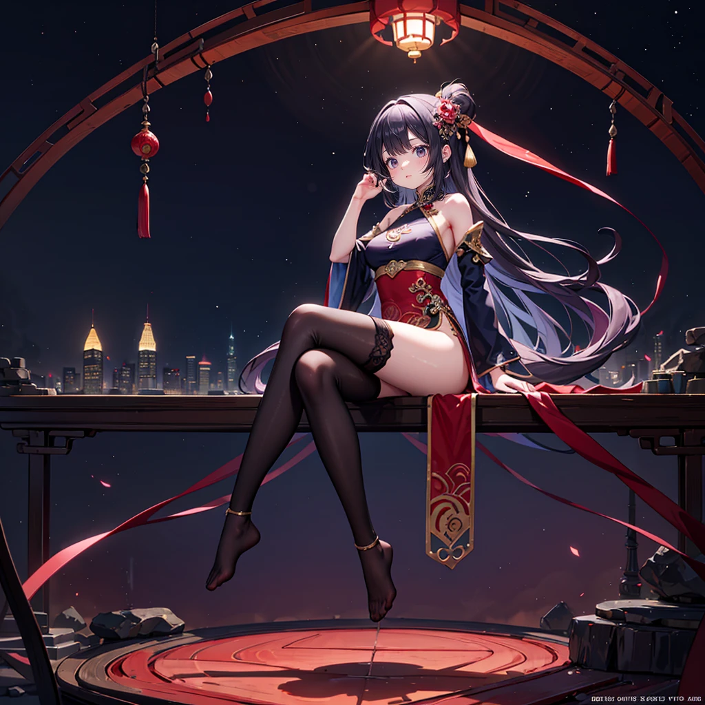 (Full body), solo, 1 beautiful girl wearing chinese fantasy clothes, posing, stunning beautyfull fantasy world background, panorama view