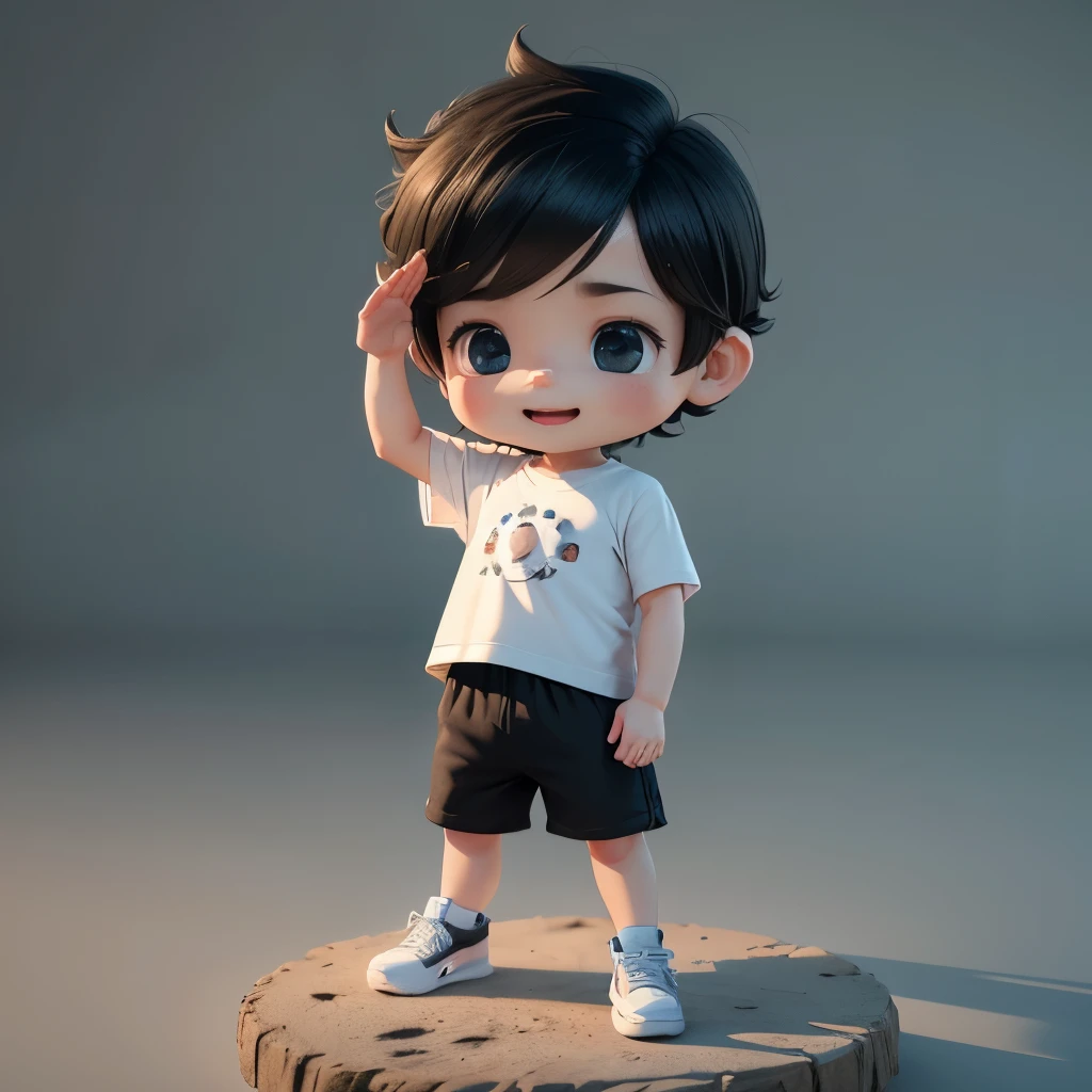 (masterpiece),(best quality),(ultra-detailed), (full body:1.2),
1boy,chibi,cute, smile, open mouth,
outdoors, singing, music, holding microphone, hoodie, blush, tree, :3, jeans, short hair, brown hair, tshirt,
(beautiful detailed face), (beautiful detailed eyes),