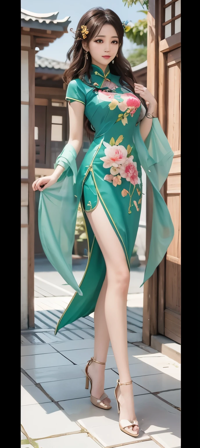 8K, 1.4x more realistic，Ultra HD, High Detail, Super eye details,cheongsam