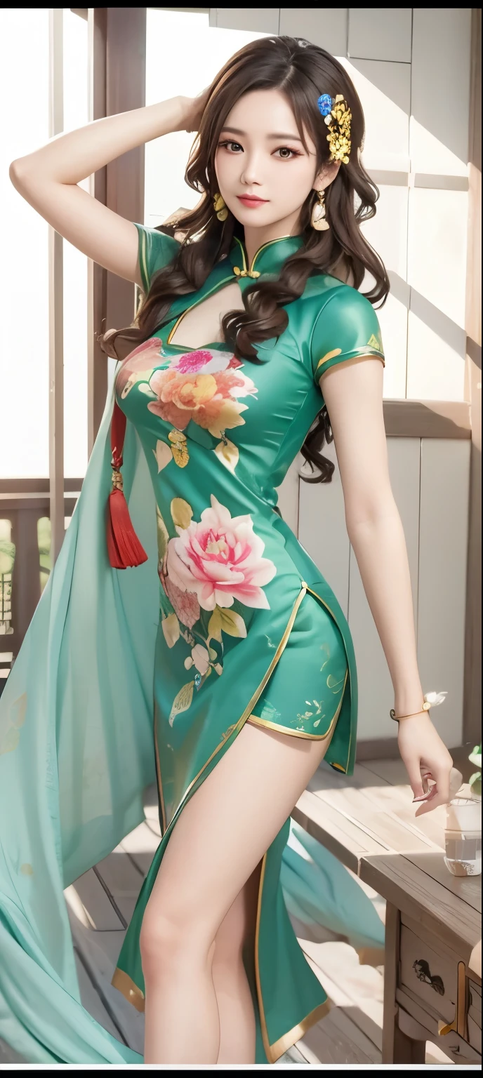 8K, 1.4x more realistic，Ultra HD, High Detail, Super eye details,cheongsam