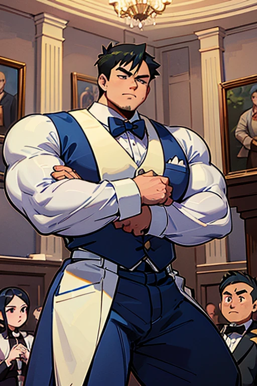 Ash Ketchum in a butler uniform in a mansion great hall and being hypnotized to forget about being a Pokémon trainer and just serve in the mansion instead while dusting a statue of a muscular butler. Big biceps. Big triceps. Big traps. Broad shoulders. Big lats. Big meaty pecs. Swollen glutes. Hyper swollen crotch bulge. Prim. Proper. Elegance. Refined. Blank stare. "A butler should always serve his master. A butler should always be loyal. A butler must maintain elegance and cleanliness at all times. A butler must be prim and proper. A butler must be big and strong. A butler must conform to his master's wishes. How may I be of service, Master?" hypnosis. hypnotized. Mind control. Brainwashed. Brainwashing. Hypnotizing. Brainwash. training. Reinforcement. Subliminal. Self-hypnosis.