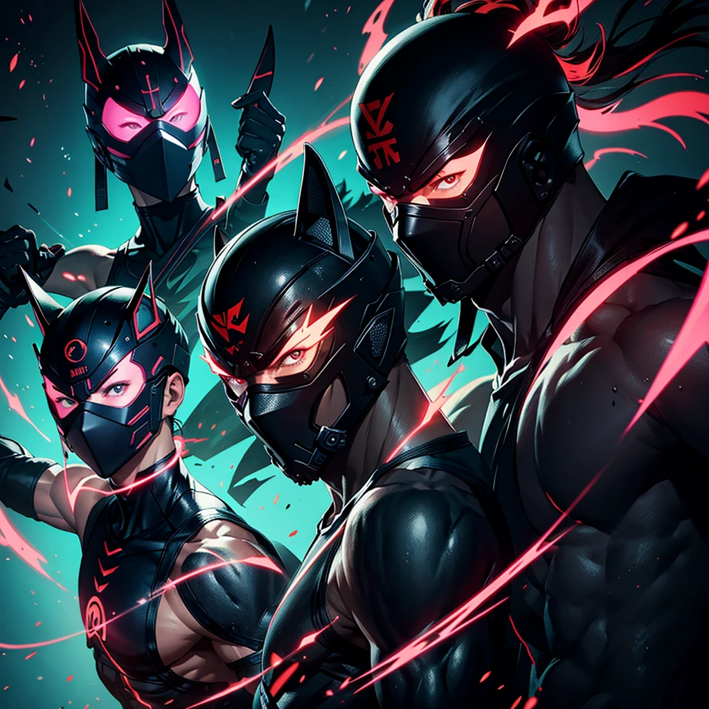 Ninja, warrior, mask, glow, dark