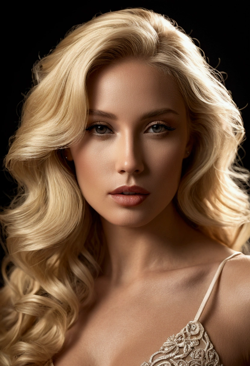 sensual, blonde, beautiful woman