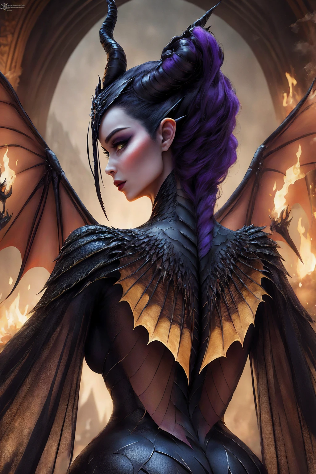 (Masterpiece - Ultra-Detailed, High Resolution) Maleficent (disney)