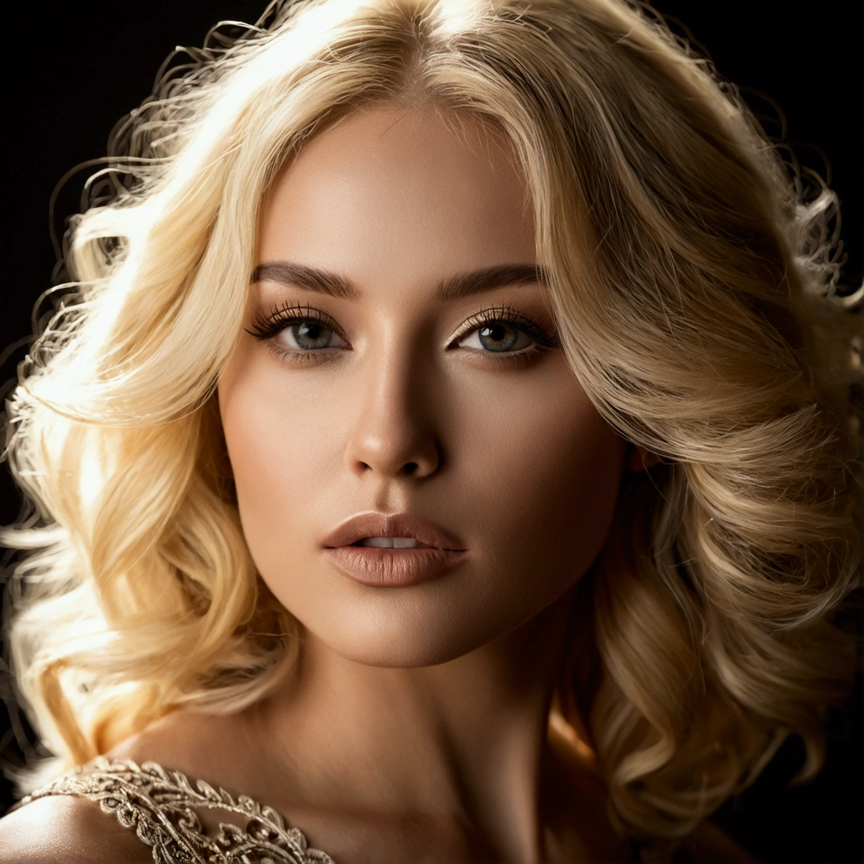 sensual, blonde, beautiful woman