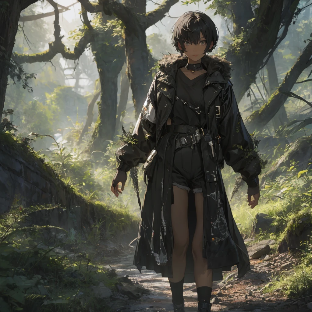 black short hair