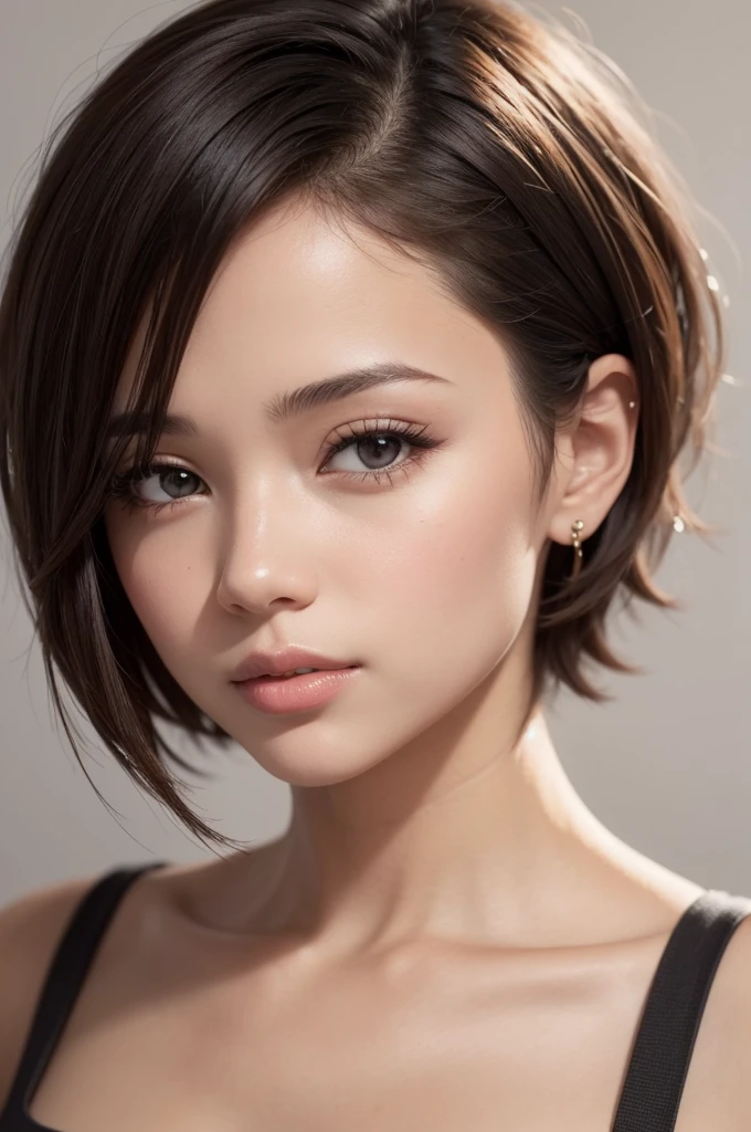 Create a profile photo, a girl with light skin and short hair