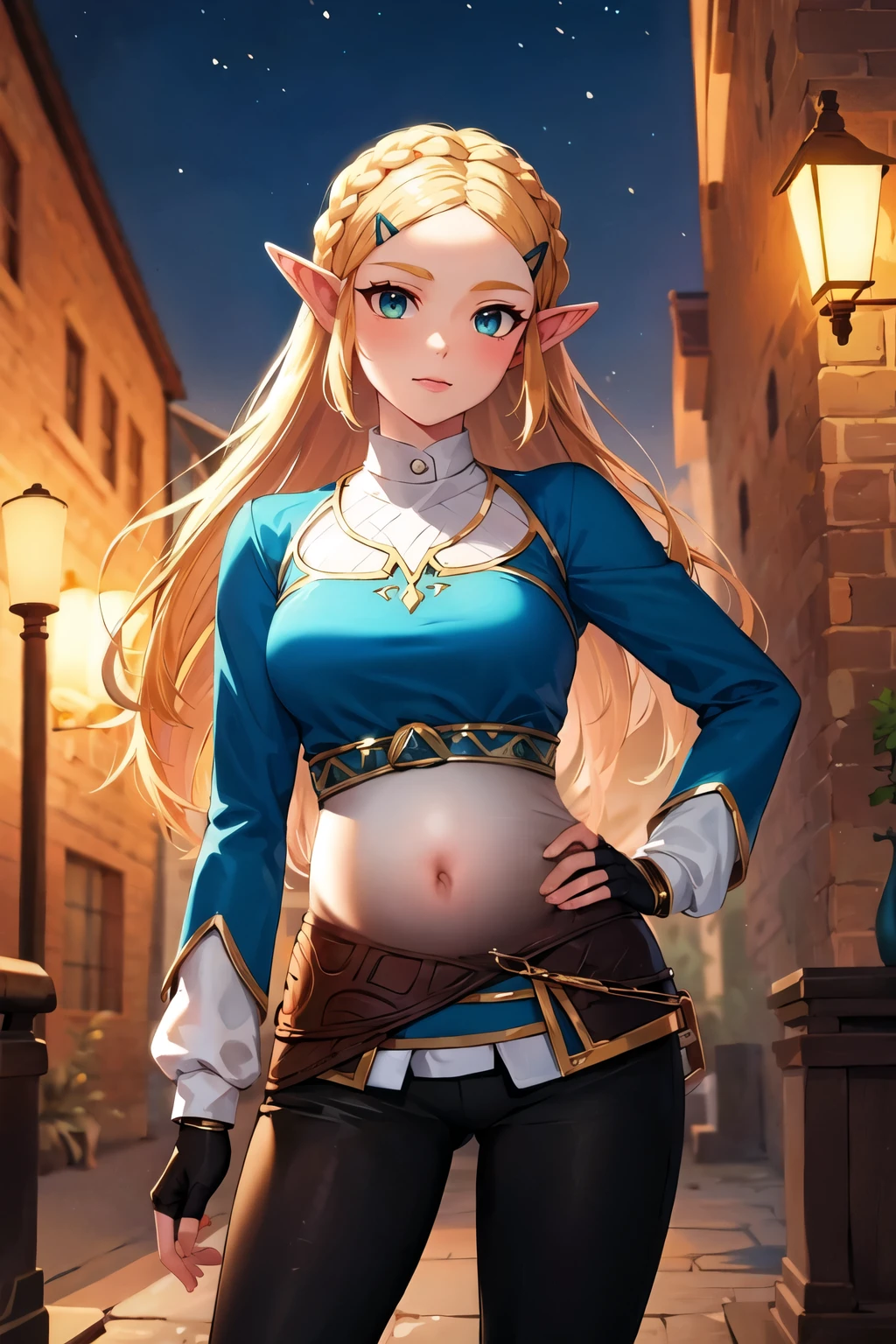 Pregnant with an extra big belly