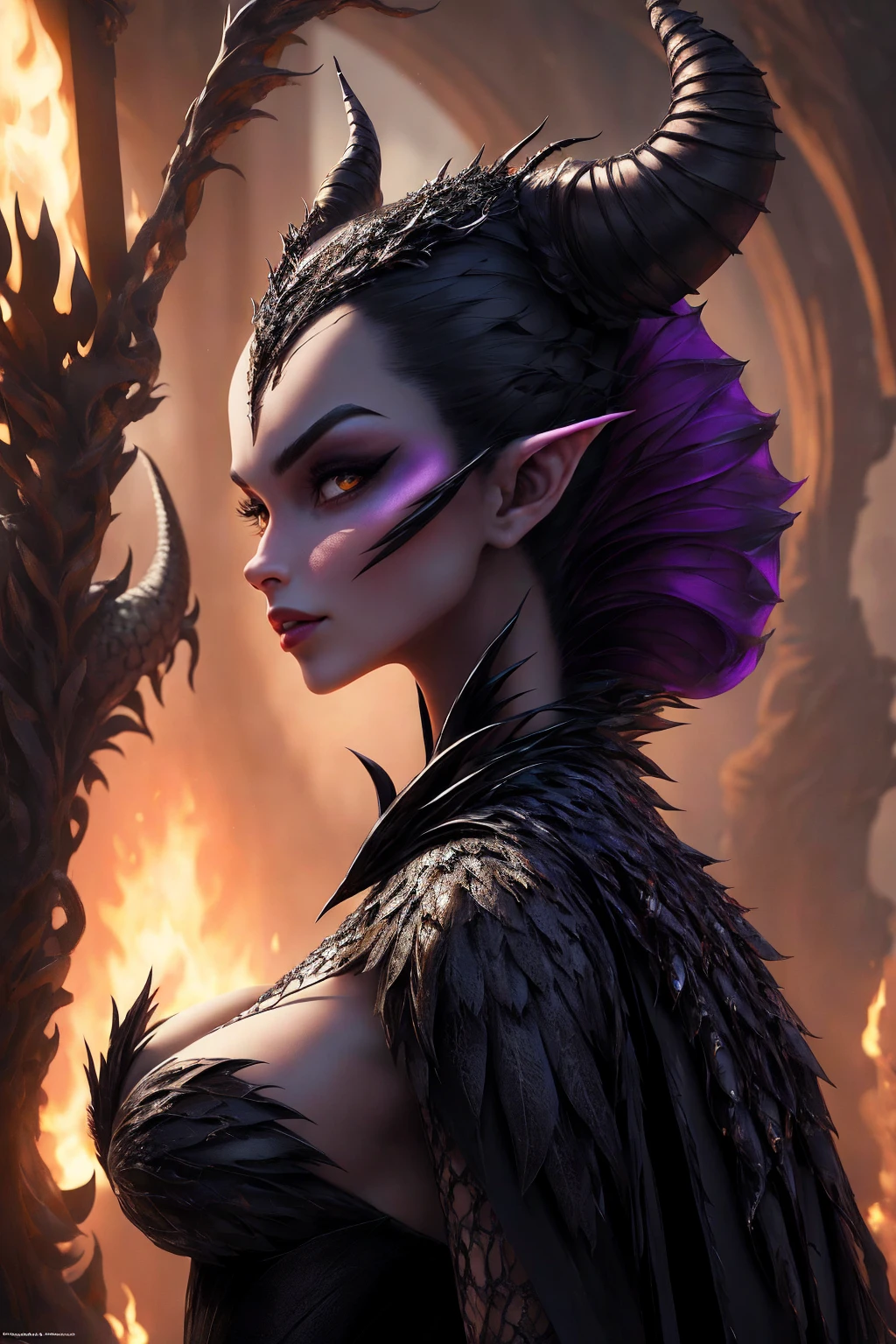 (Masterpiece - Ultra-Detailed, High Resolution) Maleficent (disney)