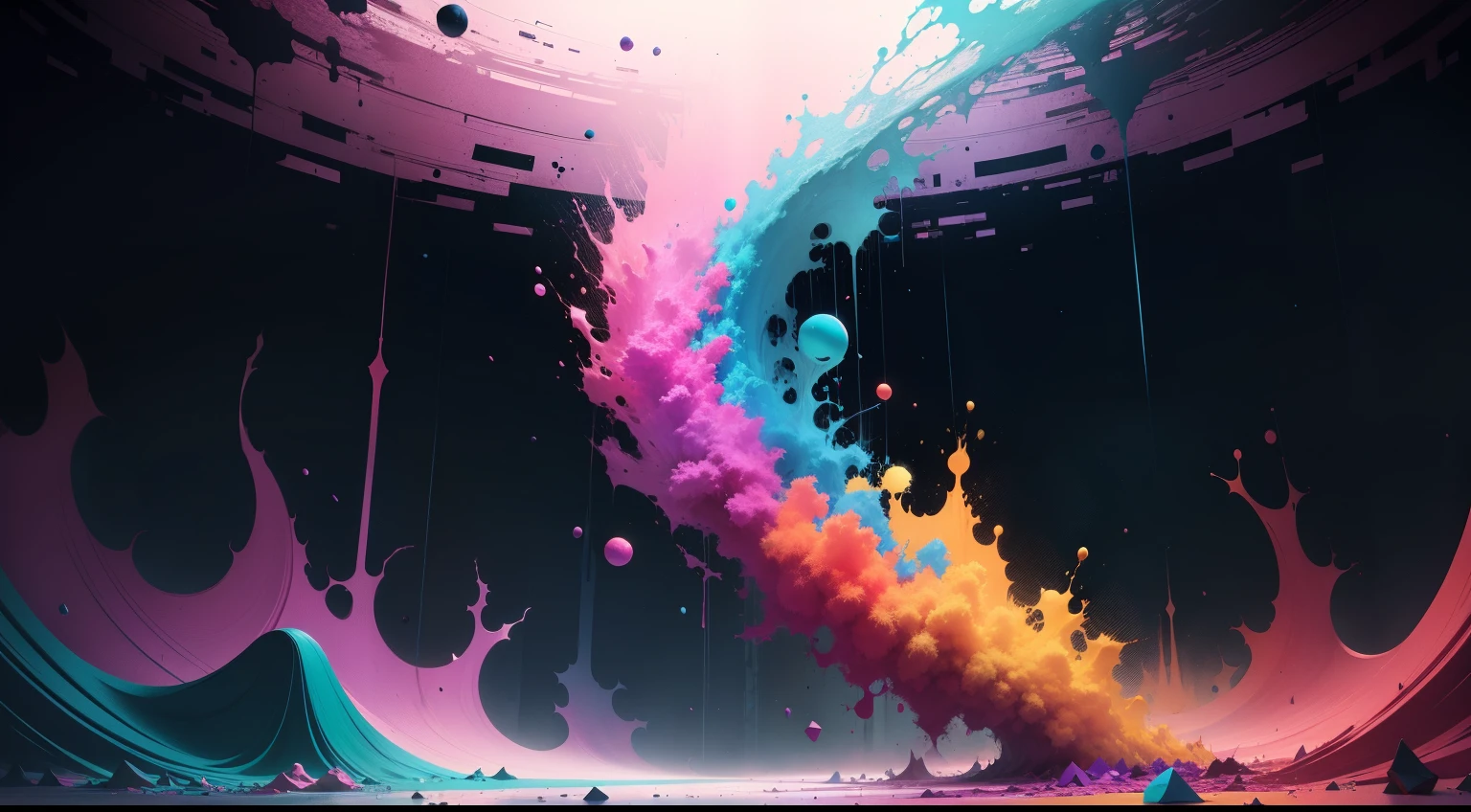 Colorful color palette,The chaos of endless nothingness