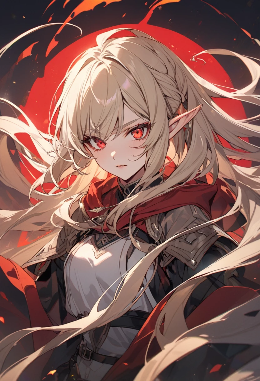 Blonde elf with red eyes