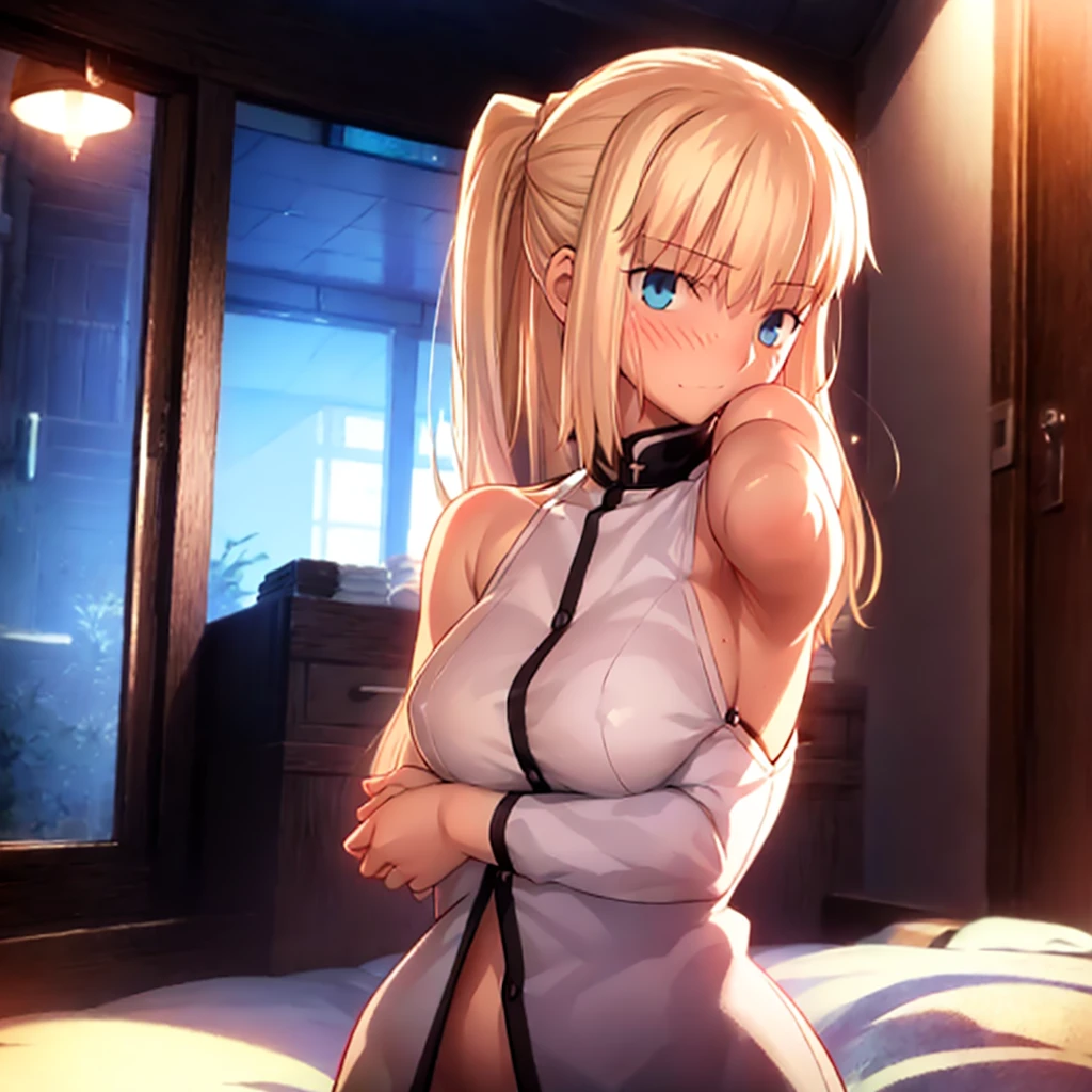 High resolution, 最high resolution,high resolution,{Things to know_f de stay night ufotable:1.15}, Rubio_ Best Quality, masterpiece, フルnude,Sweatだく,Blushing,smile,Armpitアップ,Sweat,Armpitを広げて見せている,bed,Moist,Blonde,whole body,pubic hairあり,Love juice,Armpit,side,sideの下,Armpitの下,sideアップ,Sweatをかいている,sideSweat,Upper Body, 1 person,sideズーム,Armpitズーム,Armpitを見せつける,sideを見せつける,両Arms behind head,nude,Raise your arms, Inner cavity reflection,whole body,Two arms,Alone,sexy,1 personだけ,Looking at me,膣からsemenが垂れている,front,pubic hair,Obscene lines,Ray tracing,Slender body,E Cup,Embarrassing,Armpit強調,side強調,ArmpitSweat,sideSweat,Wet Skin,Open your mouth,Noise Reduction,((Place your hands behind your head)),Emphasis on the crotch,Chest Enhancement,stage,Perfect lighting,体をfront,Look up,looking at the camera,真front,I don't want to go away.,体をfront,両Raise your arms,両Arms behind head,Embarrassing,Hands behind head,Hotel Rooms,bedの上,全naked,naked,膣からsemenが垂れている,bedに横たわる,,フルnude,オイルを塗ったテカテカのsideの下を見せる、オイルを塗った光沢のあるsideの下:1.30、Surreal、sideの下、オイルを塗った光沢のあるsideの下:1.30、光沢のあるsideの下、オイルを塗ったぬるぬのsideの下:1.30、ぬるぬるした光沢のあるsideの下:1.20、明るく詳細なsideの下、sideの下の細かいシワ:1.7、リアルなsideのシワ:1.7、sideの下を照らす光:1.4、side毛穴の細部まで), Armpit見せポーズ,side見せポーズ,Nipples,Nipplesが立っている,No clothes,素っnaked,Armpitアップ,sideアップ,NaughtyなArmpit,Naughtyなside,Sweat,Naughty,Arms behind head,Armpitを広げる,sideを広げる,Embarrassed look,Love juiceが垂れている,NaughtyなPussy,体をfrontへ,pubic hairが生えている,pubic hair,semen,semenまみれ,Naughtyな体,Naughtyな身体,NaughtyなPussy,Naughtyなgenital,genital,NaughtyなPussy,Naughtyなnaked,Naughtyなnaked体,Naughtyな肉体,Naughtyなボディー,恥ずかしそうにArmpitを見せている,恥ずかしそうにsideを見せている,lotion,lotionまみれ,Vaginal fluid,Vaginal fluidが垂れている,Love juice,Love juiceが垂れている,semenでベタベタ,Sticky with semen,Sperm,Spermまみれ,Spermでベタベタ,Pussy,Pussyを見せつける,Pussy,Pussyを見せつける,Embarrassed look,Groinにタトゥー,Groin,View your viewers,genital,女genital,湿ったArmpit,湿ったside,smile,4K,(8k),Noise Reduction,Place your hands behind your head,Emphasis on the crotch,((Place your hands behind your head)),(Shiny, oily skin), Raise the hand, (Raise your arms above your head:1.5), Put your arms behind your head, sideの下, (sideの下 into viewer's face:1.5), (View your viewers:1.5), Raise the hand,蒸れたArmpit,蒸れたside, sideの下を露出させる,Armpitの下を露出させる,両手を頭に当ててbedに座わる,蒸れたArmpit,蒸れたside
